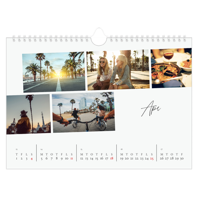 Fotokalender A4 — Byferie (hvid) [April]