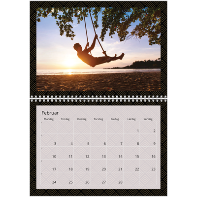 Fotokalender A4 dobbelt (30 x 40 cm) — Geometrisk [Februar]