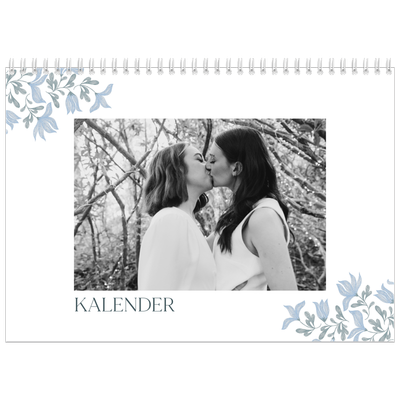 Fotokalender A4 dobbelt (30 x 40 cm) — Elegant blomstret [kalender forside]