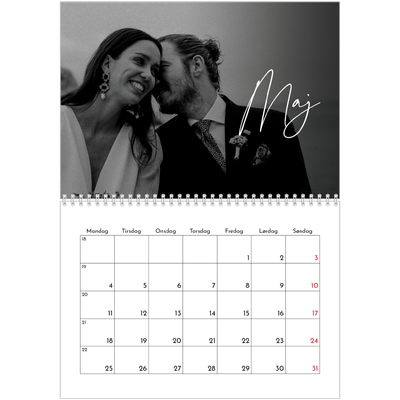Fotokalender A4 dobbelt (30 x 40 cm) — Elegant skrift [kalender forside]