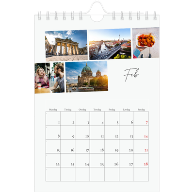 A5 Foto Kalender — Byferie (hvid) [Februar]