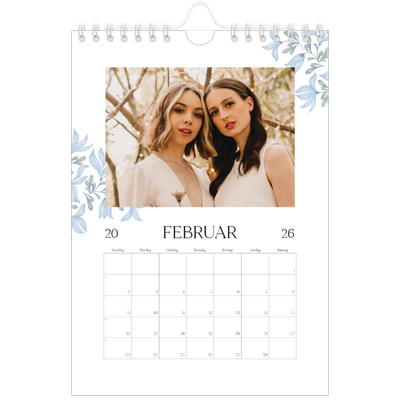 A5 Foto Kalender — Elegant blomstret [Februar]