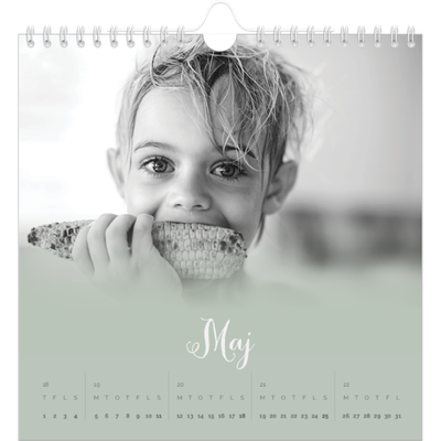 Årskalender kvadratisk — Grønn gradering [kalender forside]