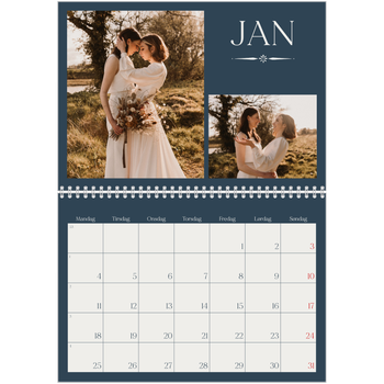 Fotokalender A4 dobbelt — Skifer & seriffer