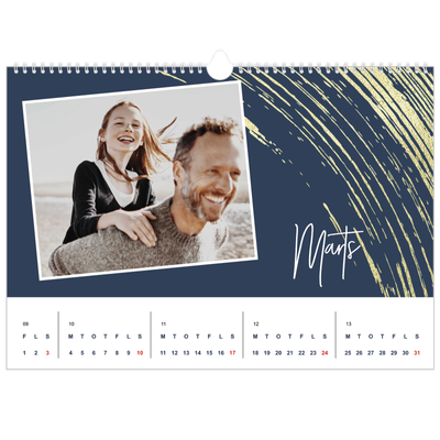A3 Foto Kalender — Gylne penselstrøk [Marts]