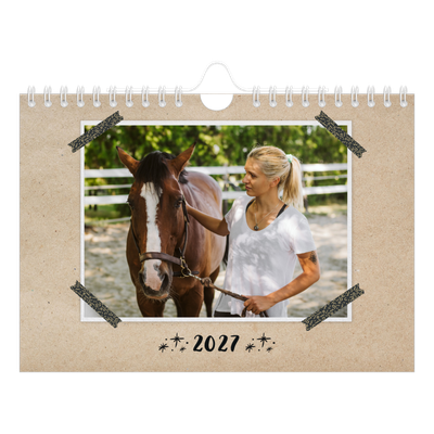 A5 Foto Kalender — Naturmatriale og tape [kalender forside]