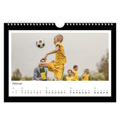 Fotokalender A4 — Sort baggrund [Februar]