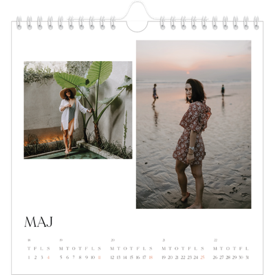 Årskalender kvadratisk — Surfing i solnedgangen [kalender forside]