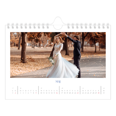 A5 Foto Kalender — Klassisk kobolt [Maj]