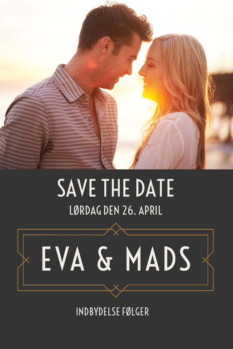 Save the date — Gatsby navneskilt