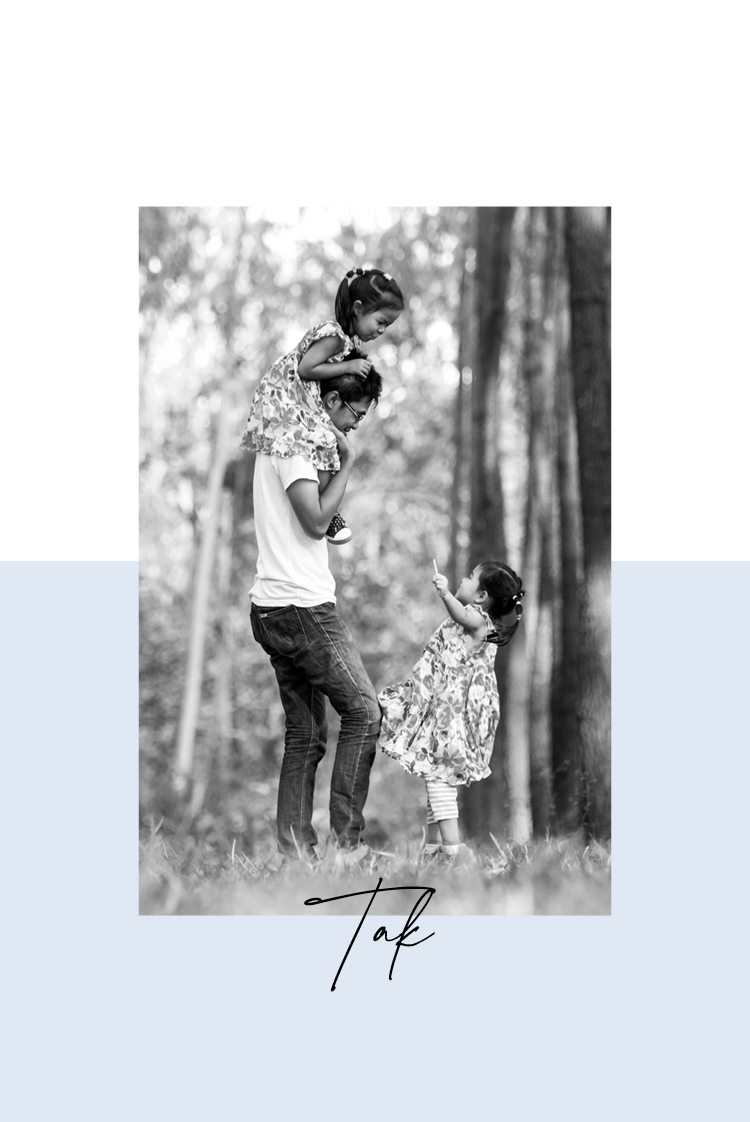 Takkekort — Blå tag