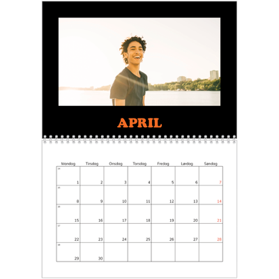 Fotokalender A4 dobbelt (30 x 40 cm) — Sjov type [April]