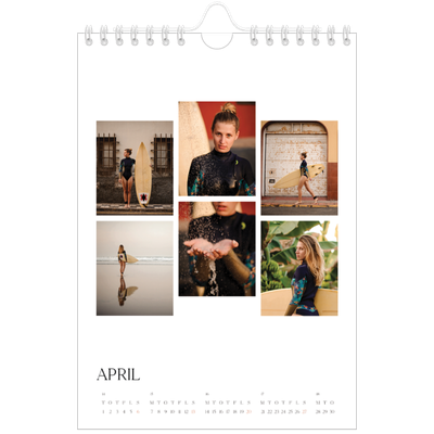 A5 Foto Kalender — Surfing i solnedgangen [April]