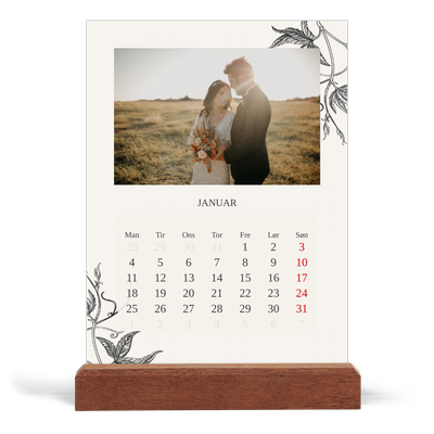 Staffeli kalender - stående  — Blek & blomst [Januar]