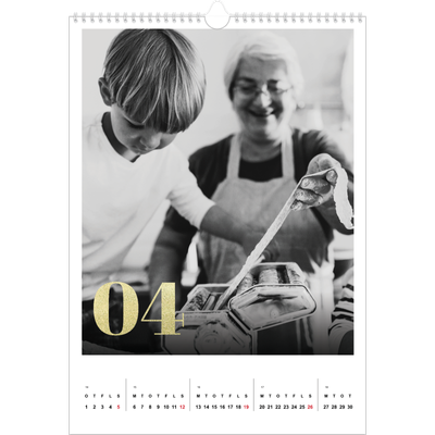 Årskalender A3 — Store tal i glitter [April]