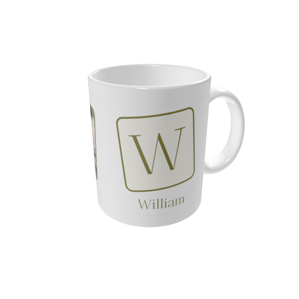 Krus med billede — Blomstret initial