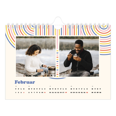 A5 Foto Kalender — Retro striber [Februar]