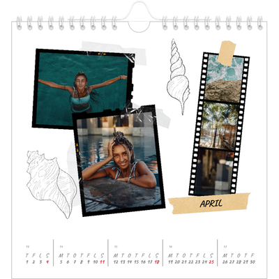 Årskalender kvadratisk — Scrapbook stil [April]