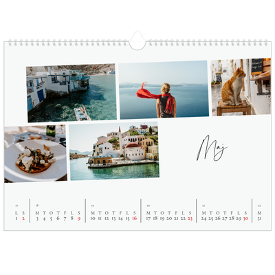 A3 Foto Kalender — Byferie (hvid) [Maj]