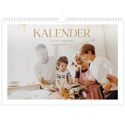 A3 Foto Kalender — Guld stor skrift [kalender forside]