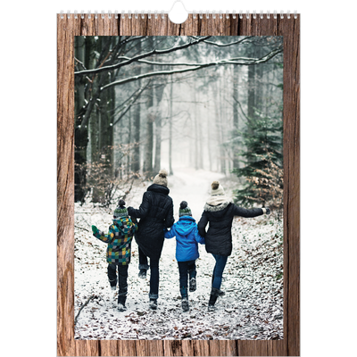 Årskalender A3 — Paneler i træ [kalender forside]