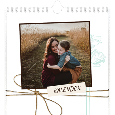 Årskalender kvadratisk — Blomstret indpakning [kalender forside]