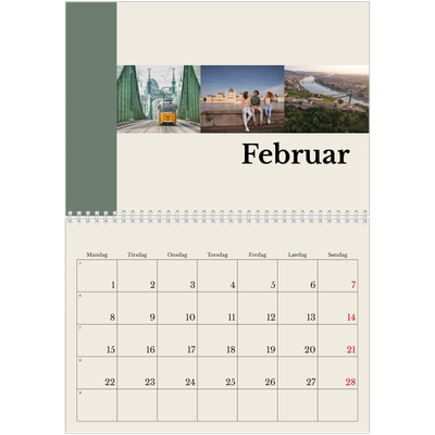 Fotokalender A4 dobbelt (30 x 40 cm) — Verdens seværdigheder [Februar]
