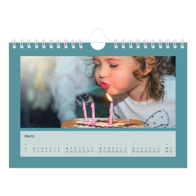 A5 Foto Kalender — Stilrene farver [Marts]
