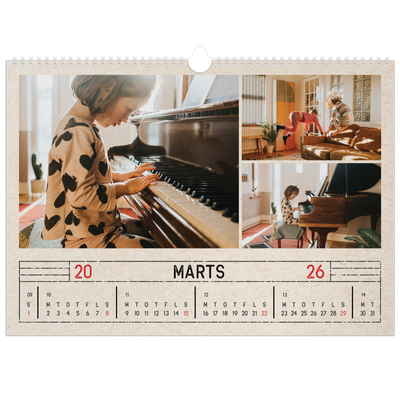 A3 Foto Kalender — Stempeleffekt [Marts]