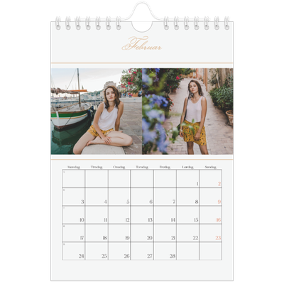 A5 Foto Kalender — Elegant guld [Februar]