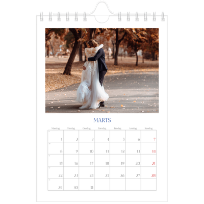 A5 Foto Kalender — Klassisk kobolt [Marts]