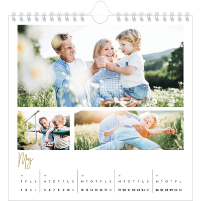 Årskalender kvadratisk — Håndskrevet måned [kalender forside]