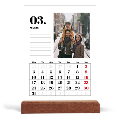 Staffeli kalender - stående  — Serif og øjeblikke [Marts]