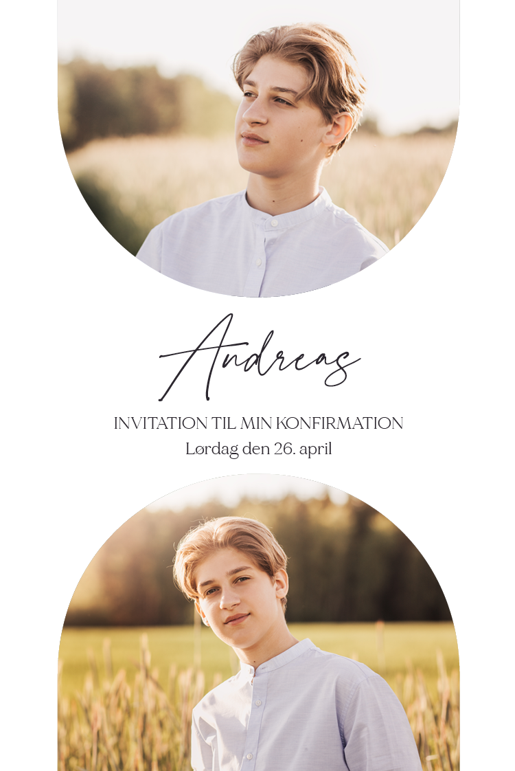 Invitationer — Moderne oval ramme