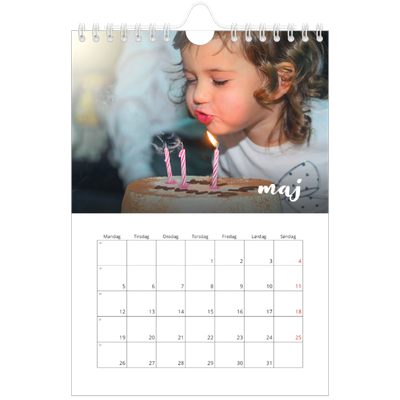 A5 Foto Kalender — Simpel skrift [kalender forside]