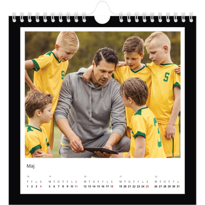 Årskalender kvadratisk — Sort baggrund [kalender forside]