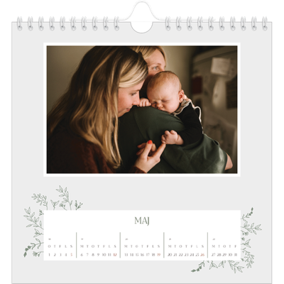 Årskalender kvadratisk — Håndtegnet blomster [kalender forside]