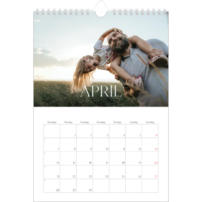 Fotokalender A4 (20 x 30 cm) — Tolv store måneder [April]