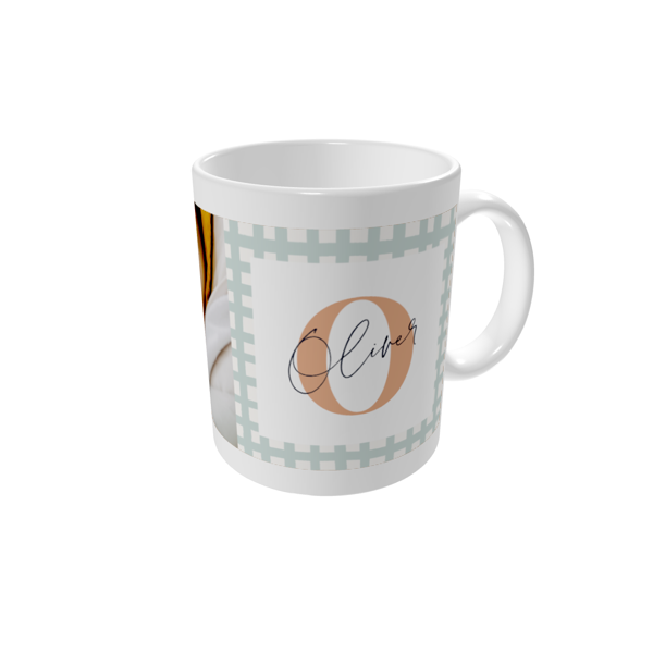 Krus med billede — Patchwork initial