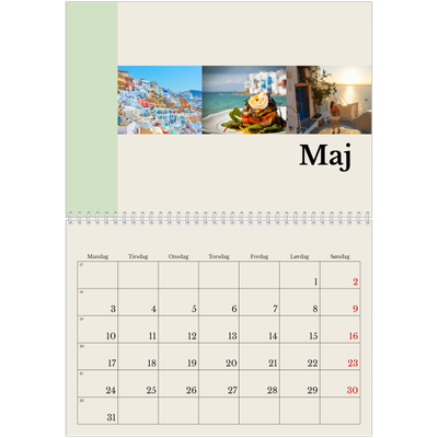 Fotokalender A4 dobbelt (30 x 40 cm) — Verdens seværdigheder [Maj]