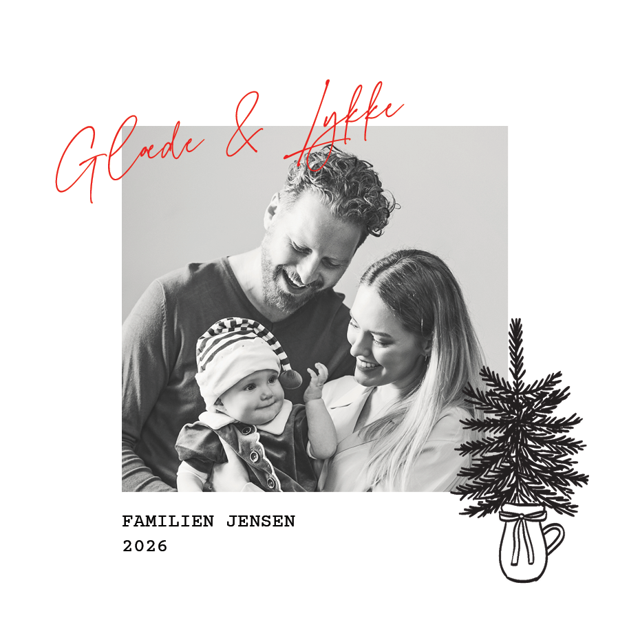 Kort — Fyrretræ på vinterhvidt