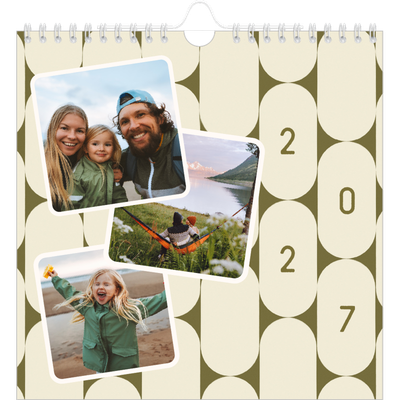 Årskalender kvadratisk — Retro mønstre [kalender forside]