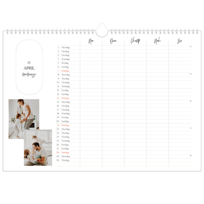 A3 Foto Kalender — Planlæggeren - Familie på 5 [April]