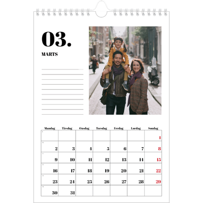 Fotokalender A4 (20 x 30 cm) — Serif og øjeblikke [Marts]