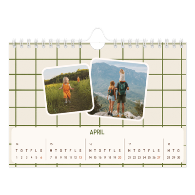 A5 Foto Kalender — Retro mønstre [April]