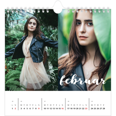 Årskalender kvadratisk — Simpel skrift [Februar]