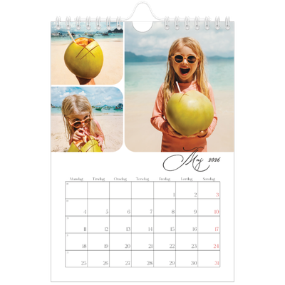 A5 Foto Kalender — Øjebliksbilleder og skrift [kalender forside]