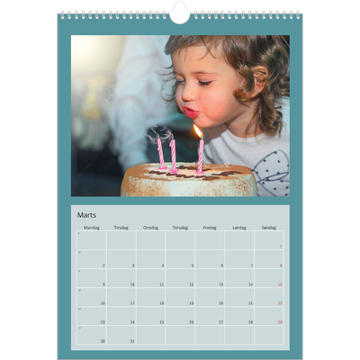 Årskalender A3 — Stilrene farver [Marts]