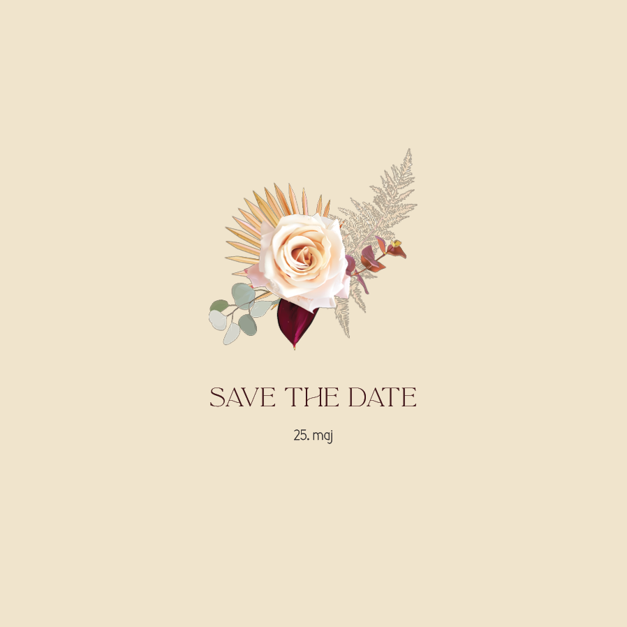 Save the date — Boho-bryllup