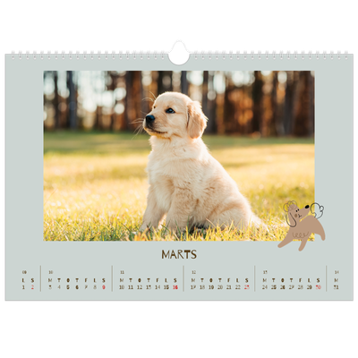 A3 Foto Kalender — Legesyg hvalp [Marts]